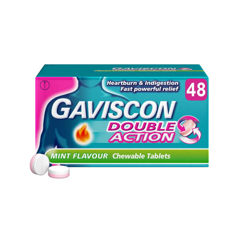 Gaviscon Double Action Chewable Tablets chewable tablets available online at Anfield Pharmacy, Liverpool