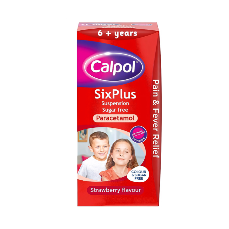 Calpol Six Plus Colour & Sugar Free available online at Anfield Pharmacy, Liverpool