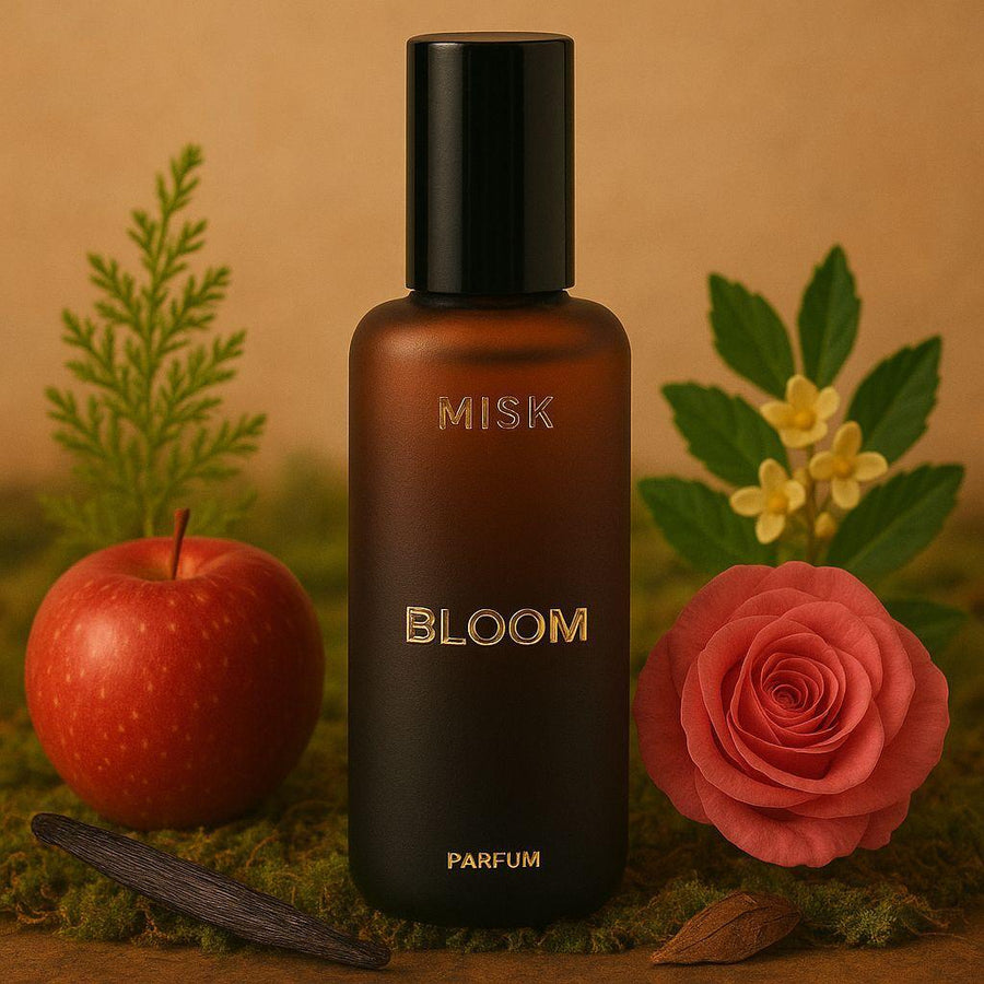 MISK Bloom alcohol-free perfume bottle