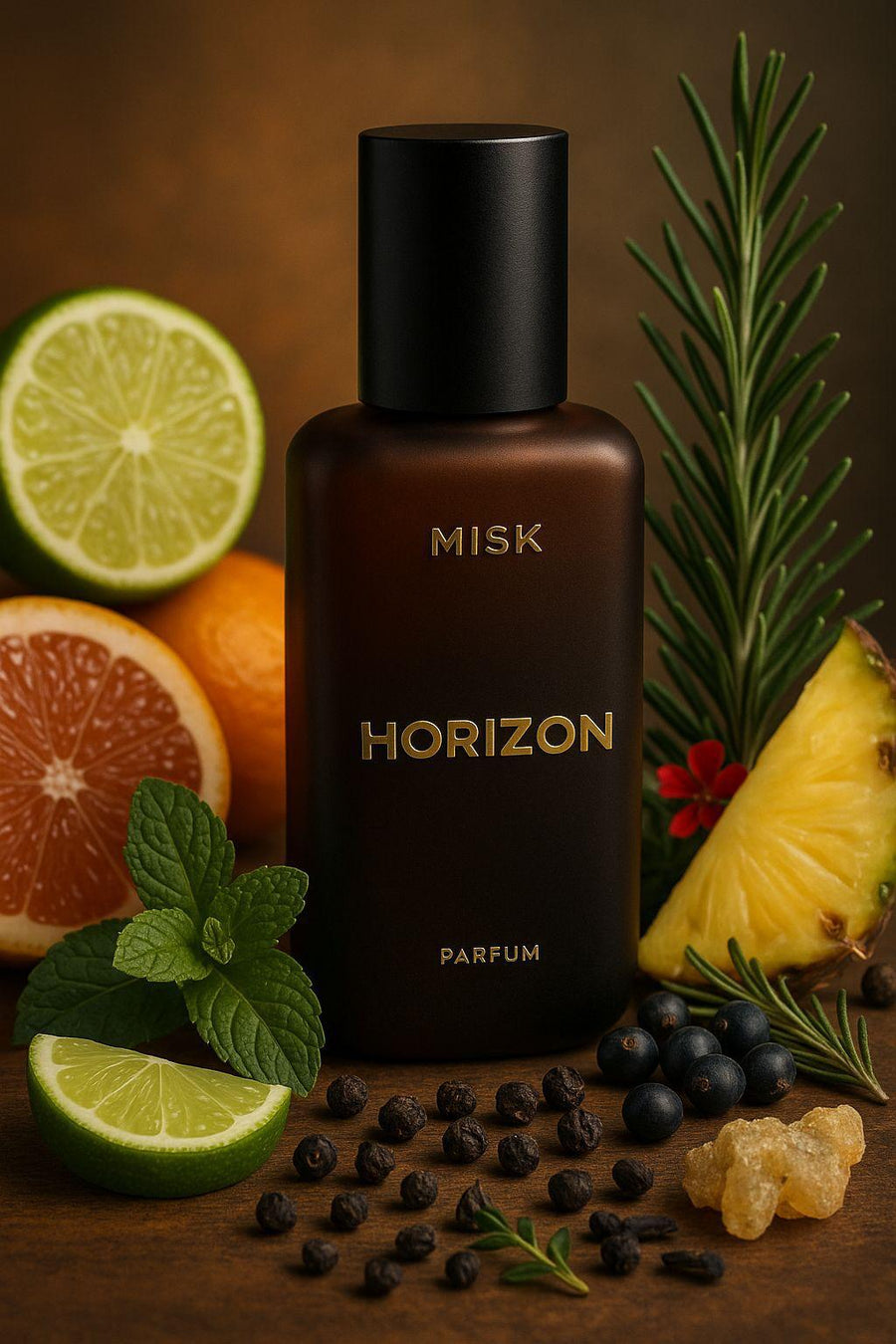 MISK Horizon alcohol-free perfume bottle