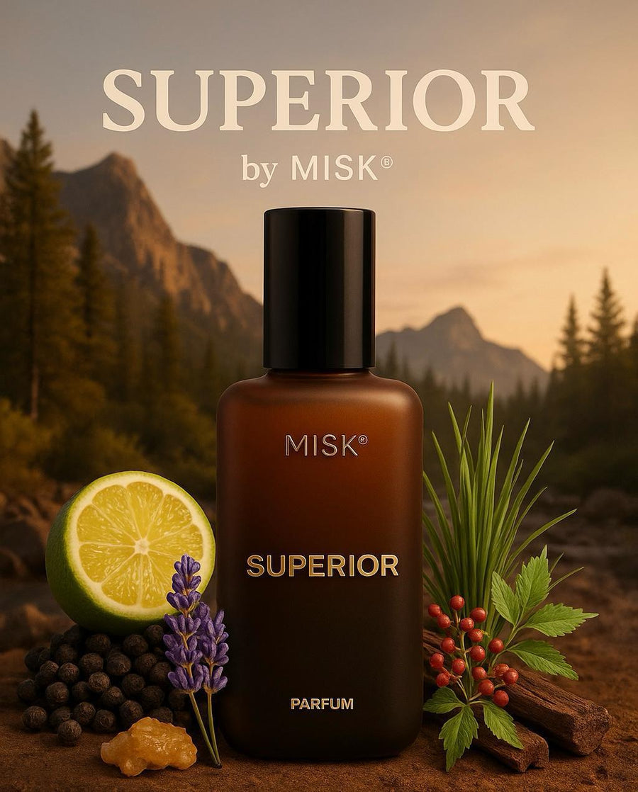 MISK Superior alcohol-free perfume bottle