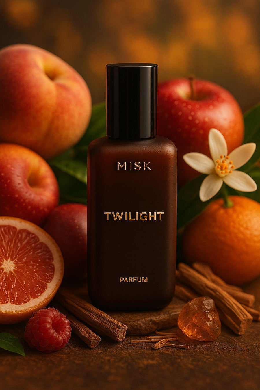 MISK Twilight alcohol-free perfume bottle