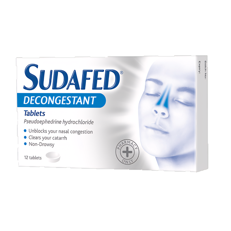Sudafed Decongestion Tablets tablets available online at Anfield Pharmacy, Liverpool