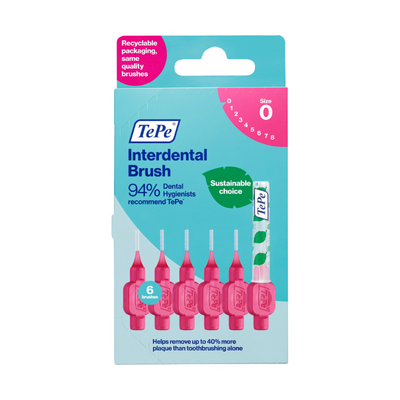 Tepe Interdental Brush 0.4 Pink brush available online at Anfield Pharmacy, Liverpool