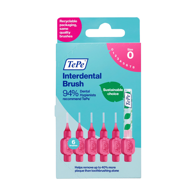 Tepe Interdental Brush 0.4 Pink brush available online at Anfield Pharmacy, Liverpool
