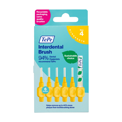 Tepe Interdental Brush 0.7 Yellow brush available online at Anfield Pharmacy, Liverpool