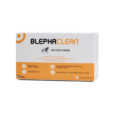 Blephaclean Eyelid Cleansing Daily Sterile Wipes wipes available online at Anfield Pharmacy, Liverpool