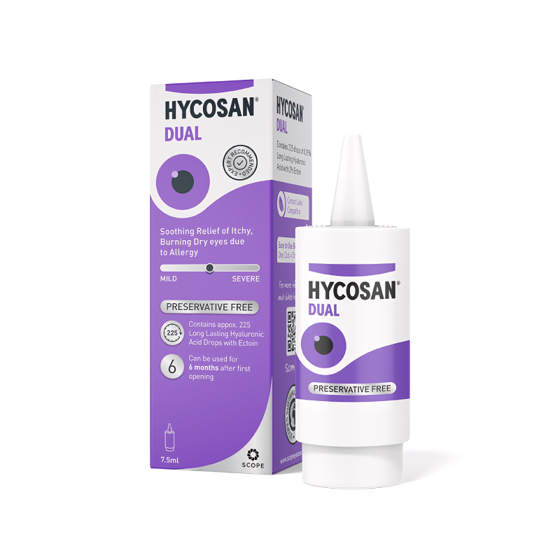 Hycosan Dual Eye Drops eye drops available online at Anfield Pharmacy, Liverpool