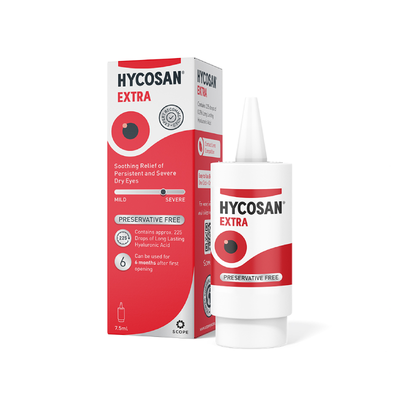 Hycosan Extra Eye Drops eye drops available online at Anfield Pharmacy, Liverpool