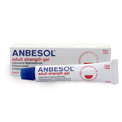 Anbesol Adult Strength Gel 10g gel available online at Anfield Pharmacy, Liverpool