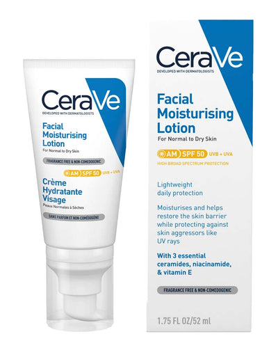 CeraVe AM Facial Moisturising Lotion SPF50 52ml (UK pack) - Anfield Pharmacy