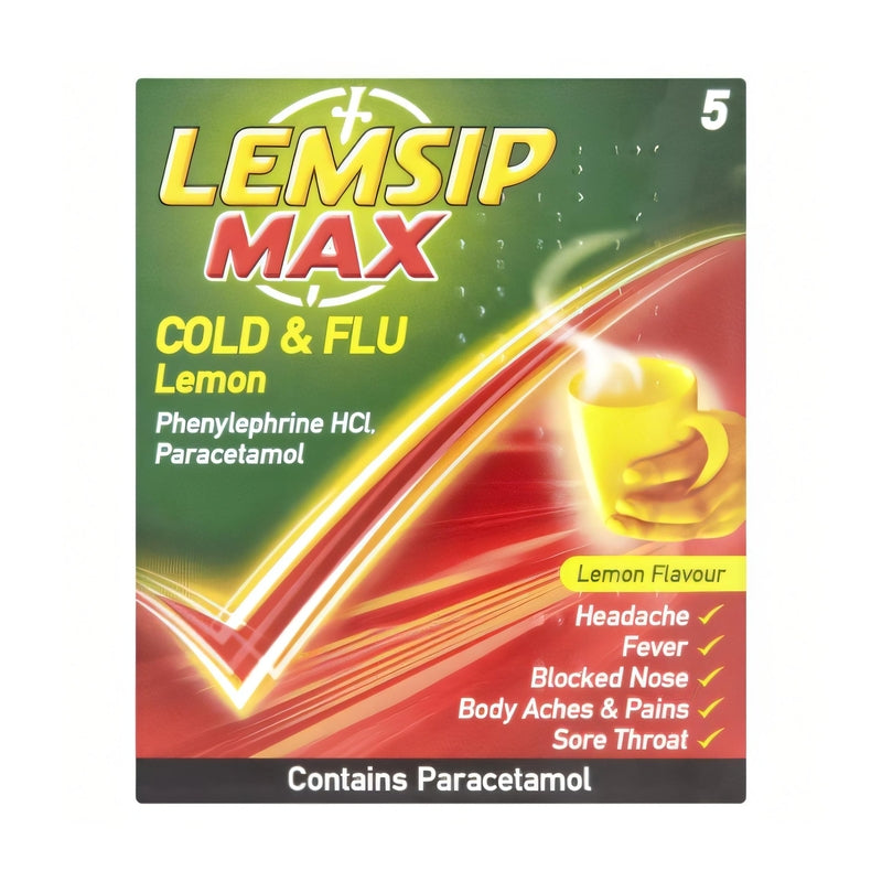 Lemsip Max Cold & Flu Lemon Sachets sachets available online at Anfield Pharmacy, Liverpool