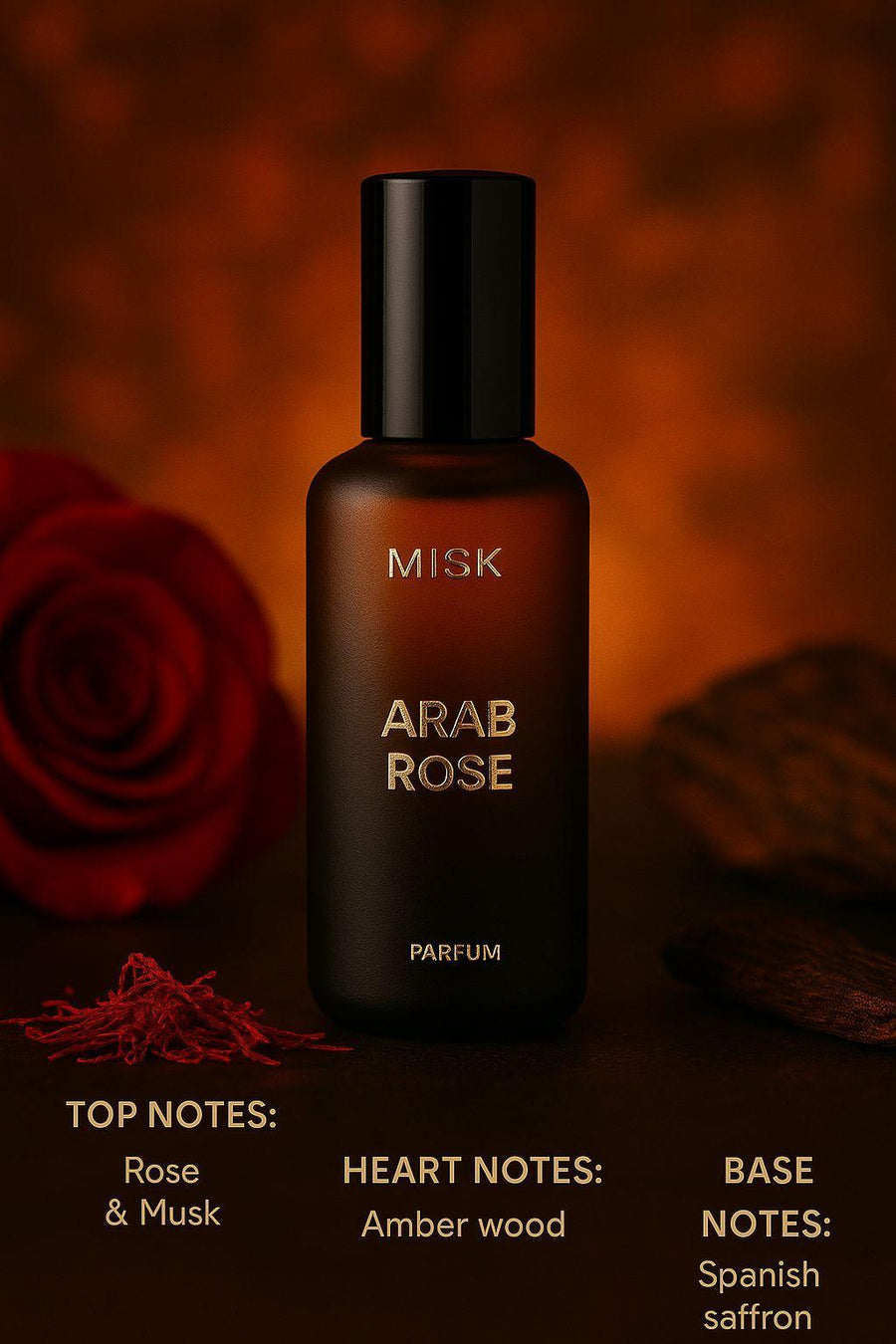 MISK Arab Rose alcohol-free perfume bottle
