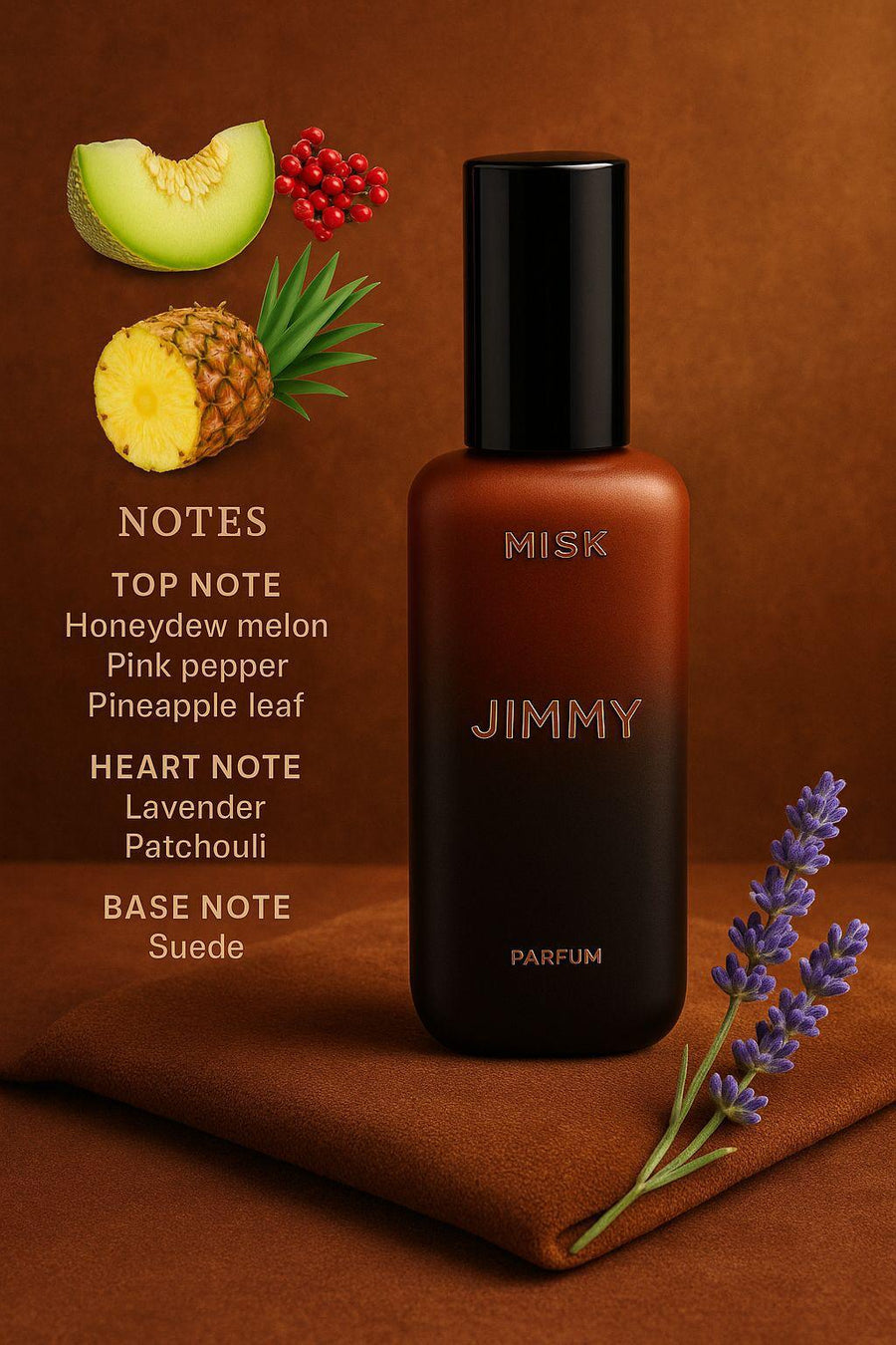 MISK Jimmy alcohol-free perfume bottle