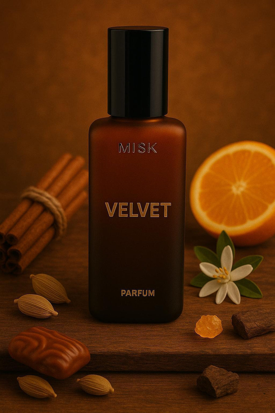 MISK Velvet alcohol-free perfume bottle