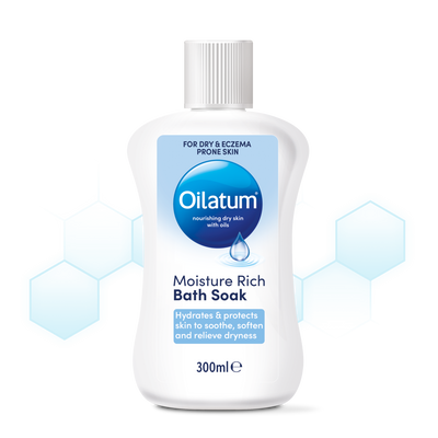 Oilatum Moisture Rich Bath Soak 300ml bottle, for dry and eczema prone skin